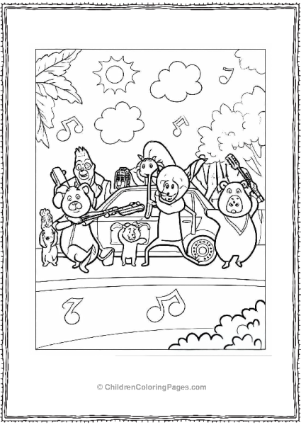 Sing Rosita Gunter And Friends Singing And Dancing In Front Of Car Free PDF Printable