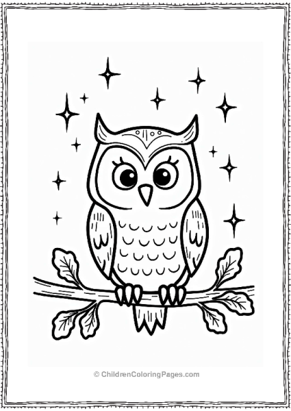 Sleeping Beauty Curious Owl Under A Starry Sky Free PDF Printable