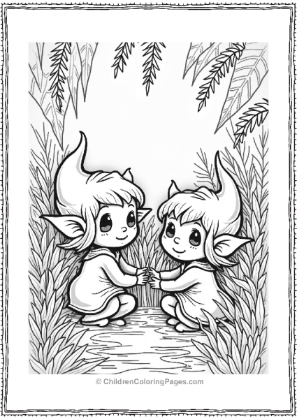 Sleeping Beauty Ethereal Elves Playing Among Foliage Free PDF Printable