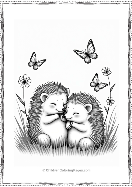 Sleeping Beauty Hedgehogs In The Grass Free PDF Printable