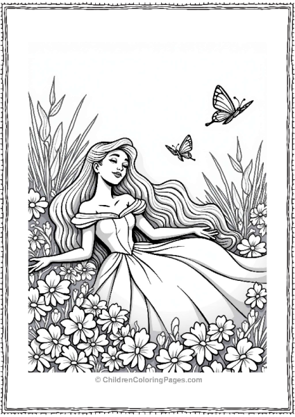 Sleeping Beauty In A Flower Garden Free PDF Printable
