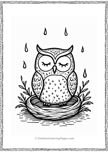 Sleepy Owl In A Cozy Nest Free PDF Printable
