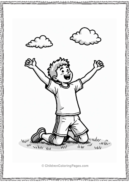 Soccer Player Celebrating Joyfully Free PDF Printable