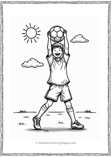 Soccer Player Celebrating With Ball Free PDF Printable