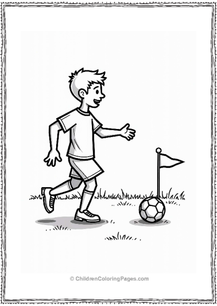 Soccer Player Practicing Corner Kicks Free PDF Printable