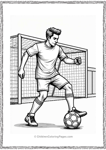 Soccer Player Practicing Shooting Free PDF Printable