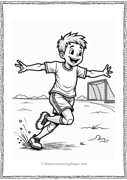 Soccer Player Running Joyfully Free PDF Printable
