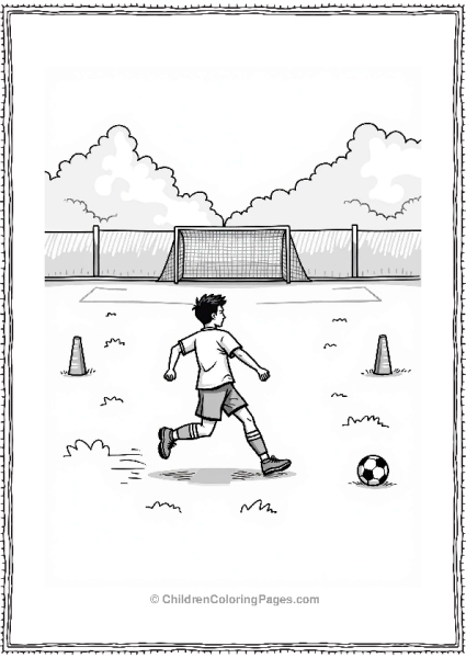 Soccer Player Sprinting Between Markers Free PDF Printable