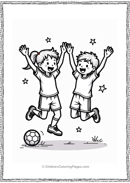 Soccer Players Celebrating A Goal Free PDF Printable