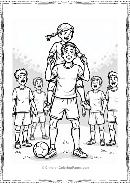 Soccer Players Celebrating A Victory Free PDF Printable