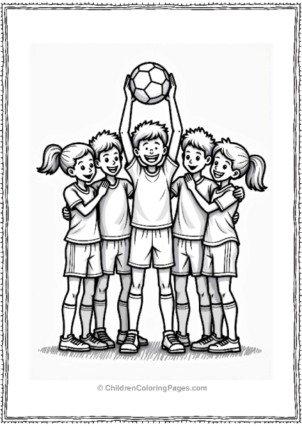 Soccer Players Celebrating Teamwork Free PDF Printable