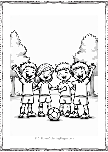 Soccer Players Cheering Together Free PDF Printable