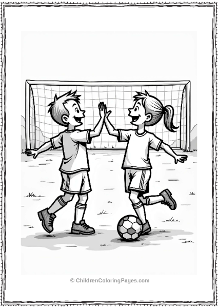 Soccer Players High Five Celebration Free PDF Printable