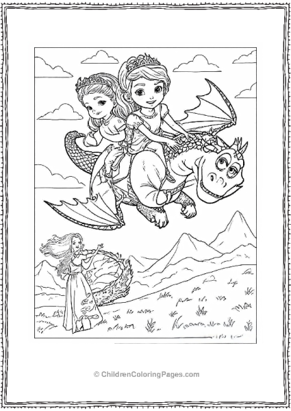 Sofia The First Riding A Dragon Free PDF Printable