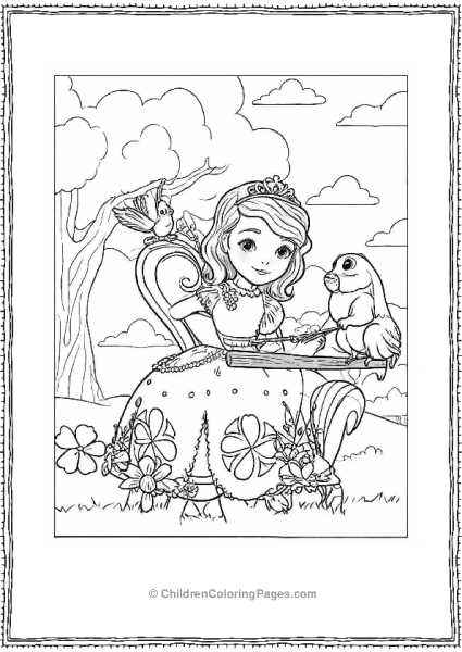 Sofia The First With A Bunny Free PDF Printable
