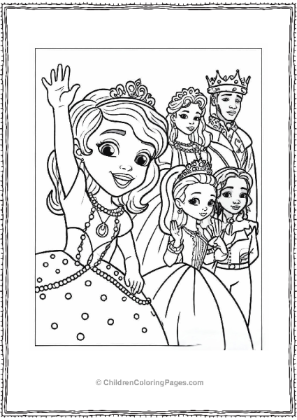 Sofia The First With Her Family Free PDF Printable