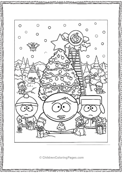 South Park Kyle Kenny Stan And Eric Celebrating Christmas Free PDF Printable