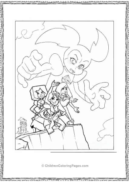 Steven Universe Garnet Amethyst And Pearl On Cliff With Spinel In The Background Scaled Free PDF Printable