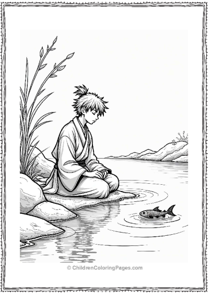 Tanjiro By A Peaceful River Free PDF Printable