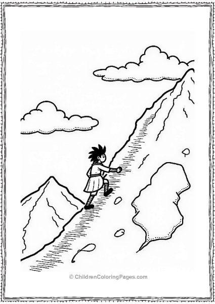 Tanjiro Climbing A Mountain Path Free PDF Printable