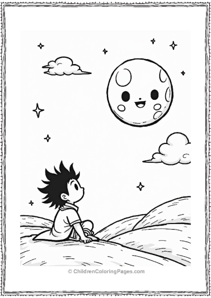 Tanjiro Gazing At The Moon Free PDF Printable