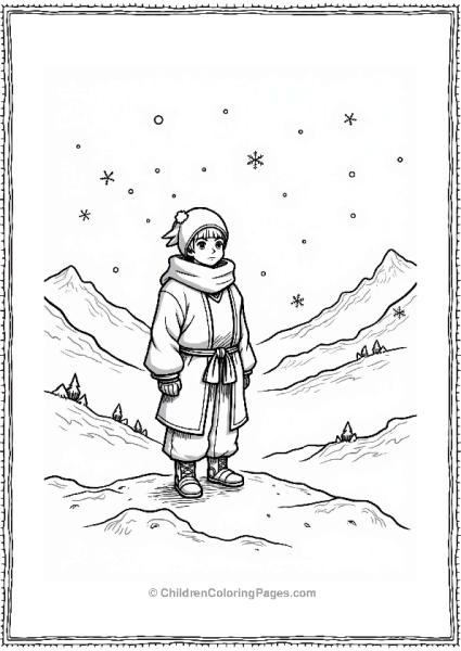 Tanjiro In A Snowy Landscape Free PDF Printable