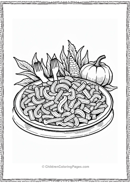 Thanksgiving Pasta Dish Outline Free PDF Printable