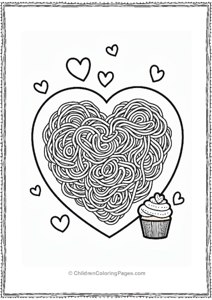 Valentines Day Pasta Love Illustration Free PDF Printable