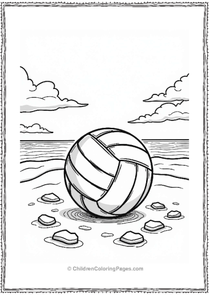 Volleyball Bouncing On The Sand Free PDF Printable