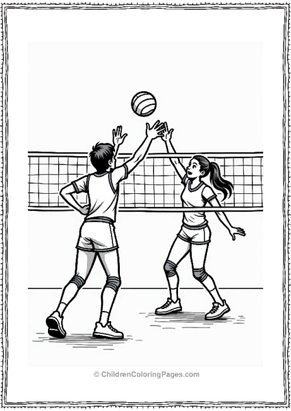 Volleyball Game In Action Free PDF Printable