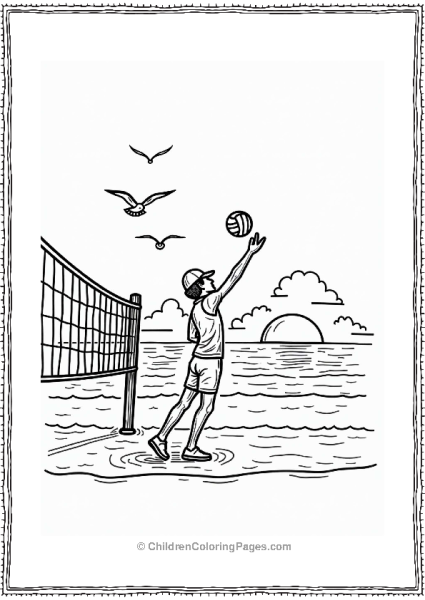 Volleyball Player At Sunset Free PDF Printable