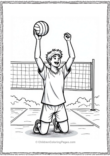 Volleyball Player In Triumph Free PDF Printable