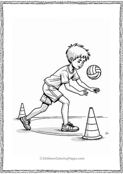 Volleyball Player Practicing A Dig Free PDF Printable