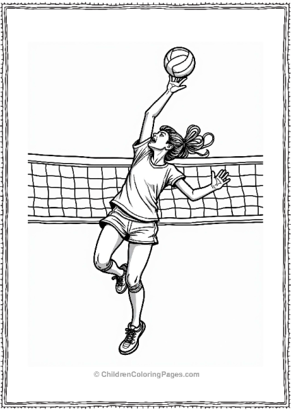 Volleyball Player Spiking The Ball Free PDF Printable