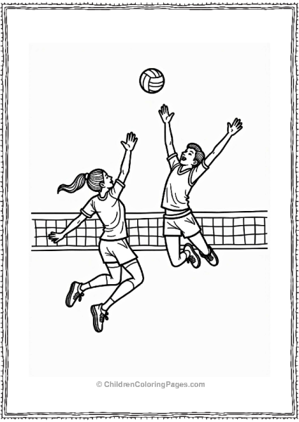 Volleyball Players In Action Free PDF Printable