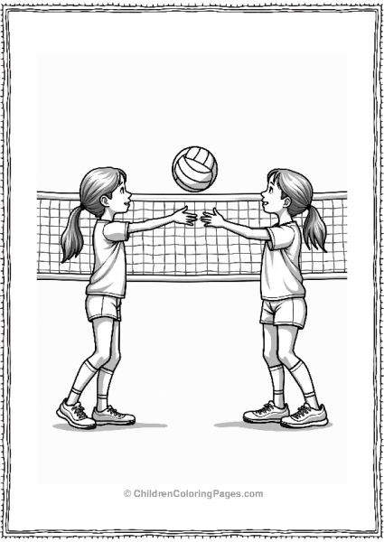 Volleyball Players Practicing Passing Free PDF Printable