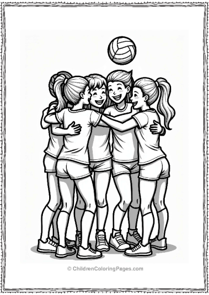 Volleyball Team Victory Celebration Free PDF Printable
