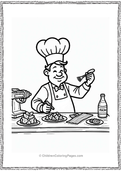 Whimsical Chef With Funny Pasta Shapes Free PDF Printable