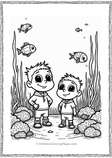 Wild Kratts Chris And Martin Kratt In A Coral Reef Free PDF Printable