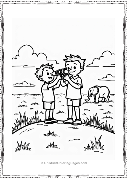 Wild Kratts Chris And Martin Kratt Observing Elephants Free PDF Printable