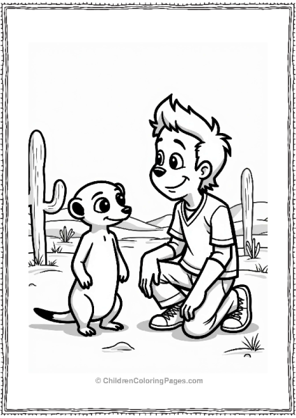 Wild Kratts Chris Kratt With A Curious Meerkat Free PDF Printable
