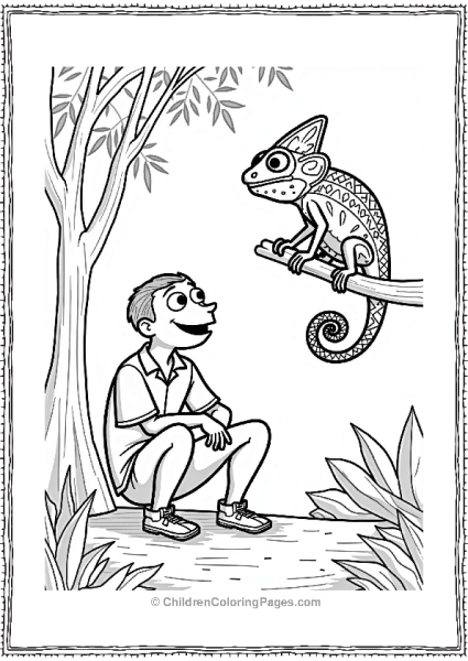 Wild Kratts Martin Kratt With Chameleon In Tropical Forest Free PDF Printable