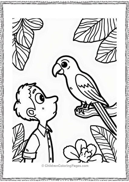 Wild Kratts Martin Kratt With Colorful Parrot In Rainforest Free PDF Printable