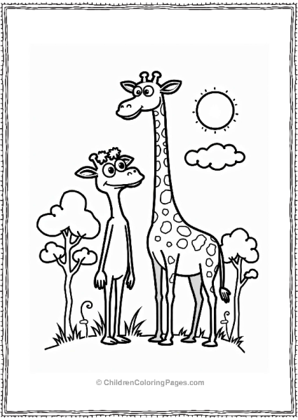 Wild Kratts Martin Kratt With Giraffe In Sunny Landscape Free PDF Printable