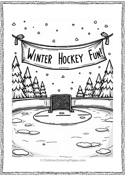 Winter Hockey Fun Banner Free PDF Printable