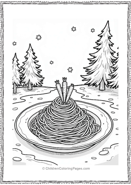 Winter Pasta Feast With Snowmen Free PDF Printable