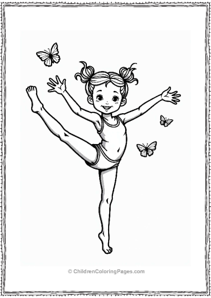 Young Gymnast In Graceful Pose Free PDF Printable