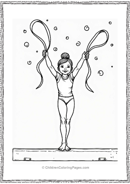 Young Gymnast On Balance Beam Free PDF Printable