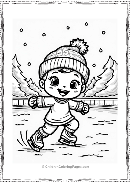 Young Hockey Player On Outdoor Rink Free PDF Printable