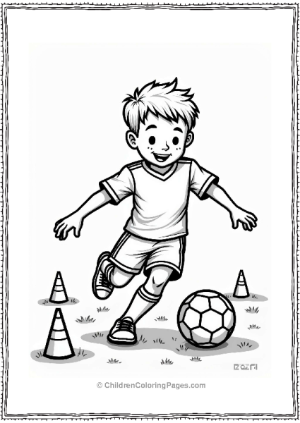 Young Player Dribbling A Football Free PDF Printable